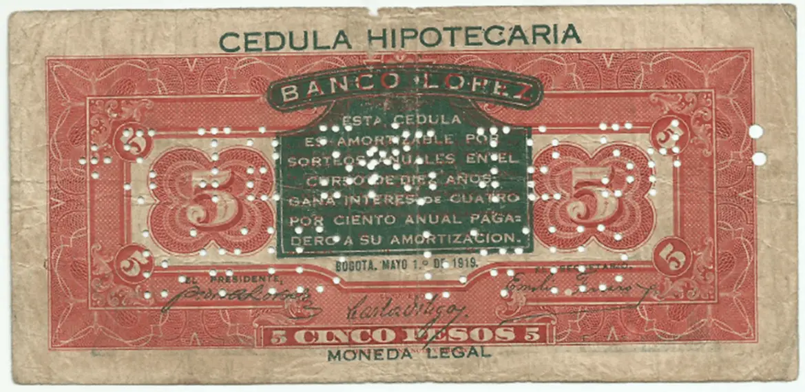 comprar billetes colombia en venta 5 pesos