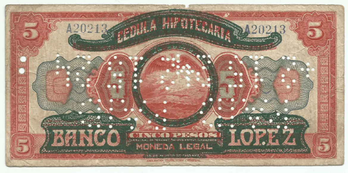 comprar billetes antiguos en venta 5 pesos